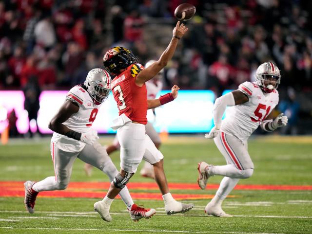 Maryland Terrapins quarterback Taulia Tagovailoa throws a pass