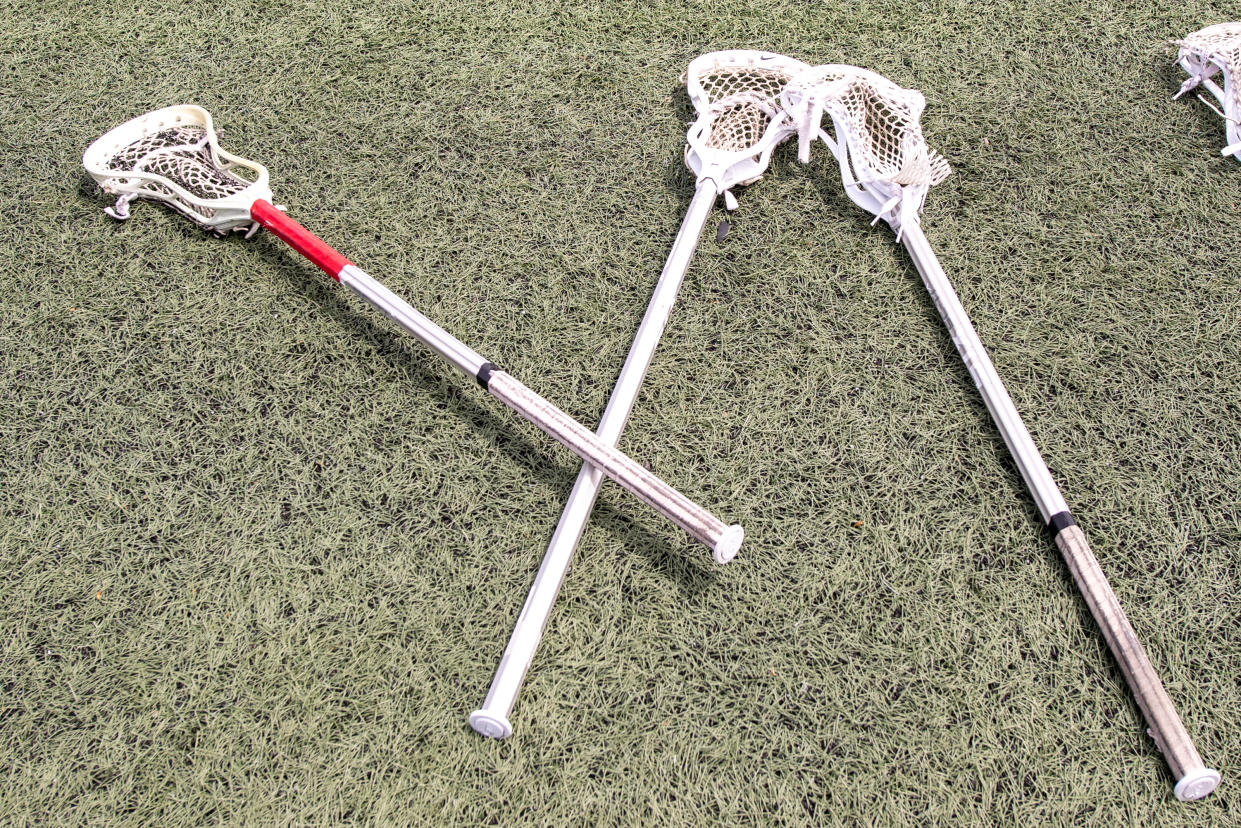 Generic lacrosse sticks. 