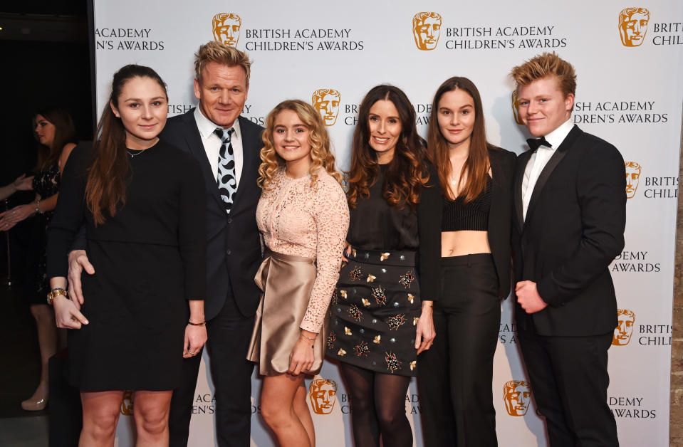 Megan Ramsay, Gordon Ramsay, Matilda Ramsay, Tana Ramsay, Holly Ramsay and Jack Ramsay at the BAFTA Children's Awards at The Roundhouse on November 20, 2016 