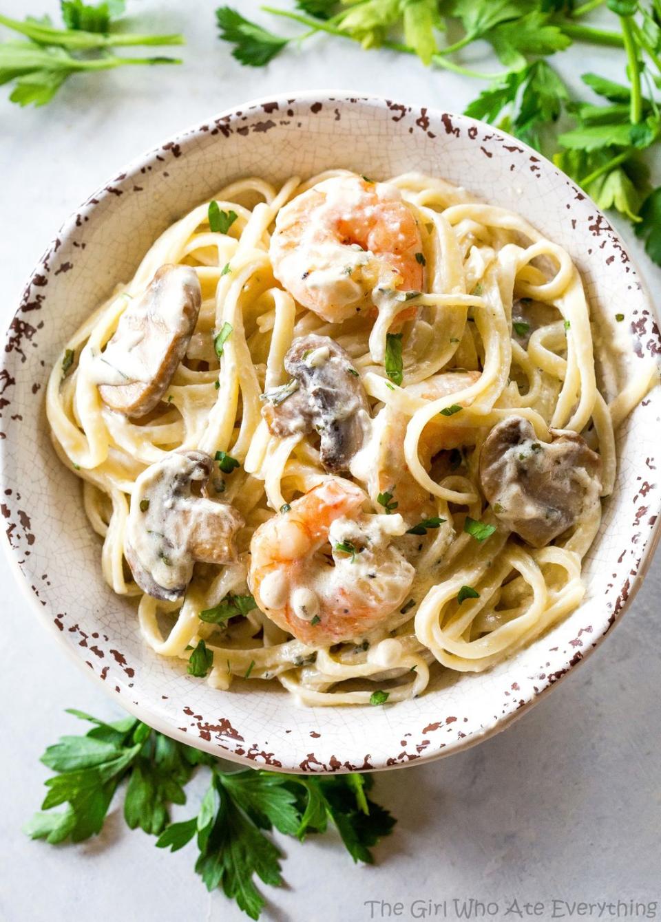 Creamy Shrimp and Mushroom Pasta