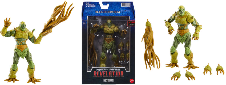 The living plant Moss Man also plays a big role in the new Masters of the Universe series, so he too gets a 7" figure.