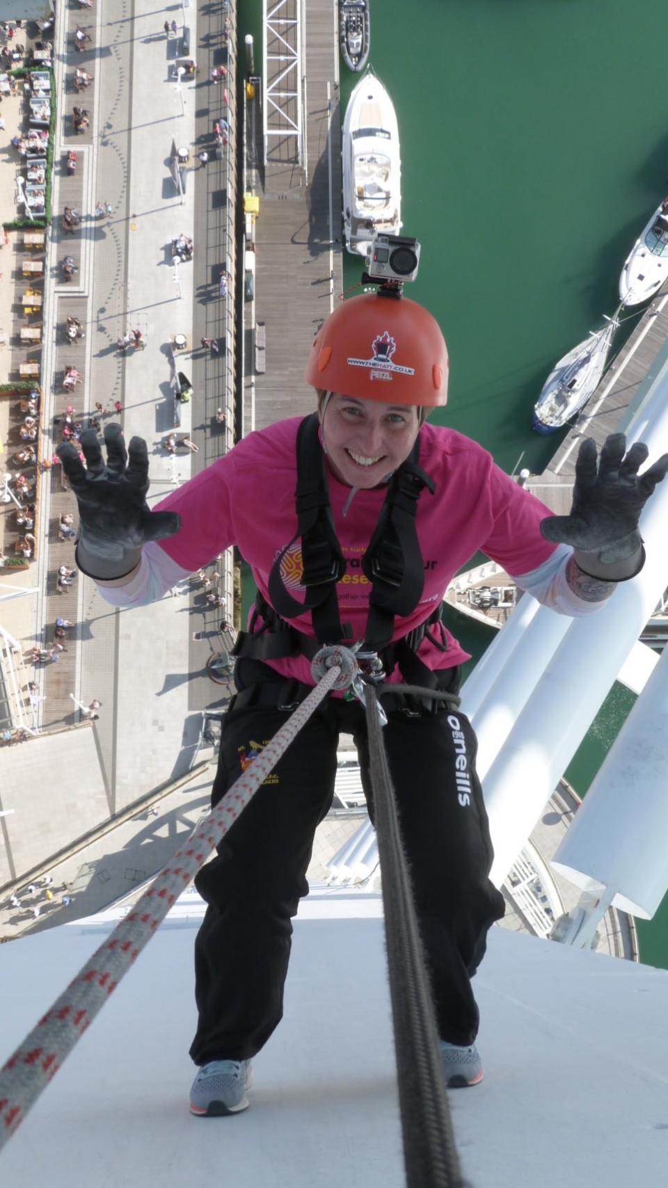 The Argus: Jen Weller abseiled from the Spinaker Tower as part of her fundraising