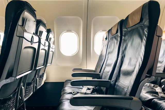 <p>Getty</p> Plane seats in an airplane (stock image)