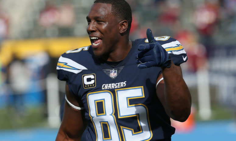 Antonio Gates celebrating.