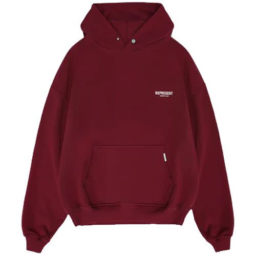 <p><a class="link " href="https://uk.representclo.com/products/represent-owners-club-hoodie-maroon" rel="nofollow noopener" target="_blank" data-ylk="slk:SHOP;elm:context_link;itc:0;sec:content-canvas">SHOP</a></p><p>You’d be forgiven for presuming that Represent solely caters to millennials. It’s all a lot of them wear, after all. But the Manchester-based label’s Owners Club range is something every man could get away with.</p><p>£155; <a href="https://uk.representclo.com/products/represent-owners-club-hoodie-maroon" rel="nofollow noopener" target="_blank" data-ylk="slk:uk.representclo.com;elm:context_link;itc:0;sec:content-canvas" class="link ">uk.representclo.com</a></p>