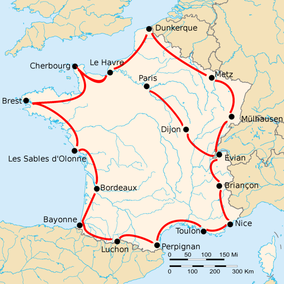 Le parcours du Tour de France 1926.