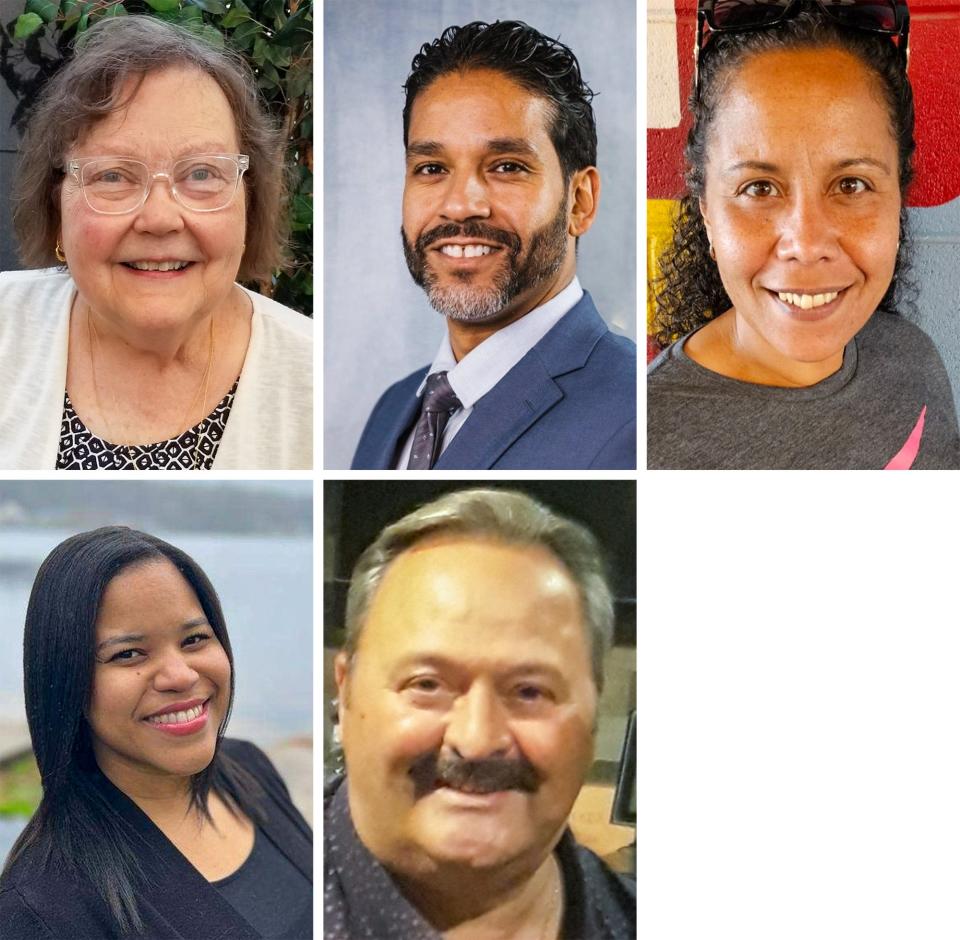 Candidates for District 4 City Council seat are, clockwise from top left, Maureen Schwab, Luis Albizu Ojeda, Maria V. Montano, Theodore A. Kostas and Katia Gisela Norford.