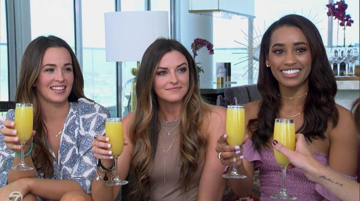 Caroline Lunny, Tia Booth and Seinne Fleming on "The Bachelorette." (Photo: ABC)