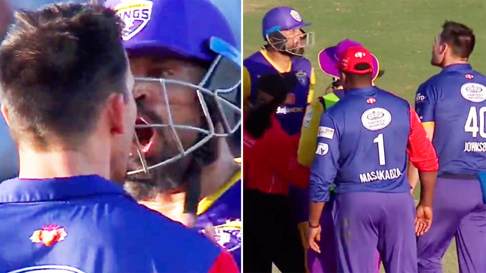 Mitchell Johnson, pictured here clashing with Yusuf Pathan in ugly scenes. 