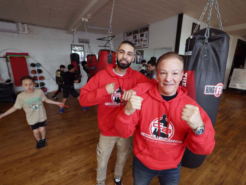Owner Michael Cappiello with his son Mike at Cappiello Boxing Gym on Thursday, May 2, 2024.