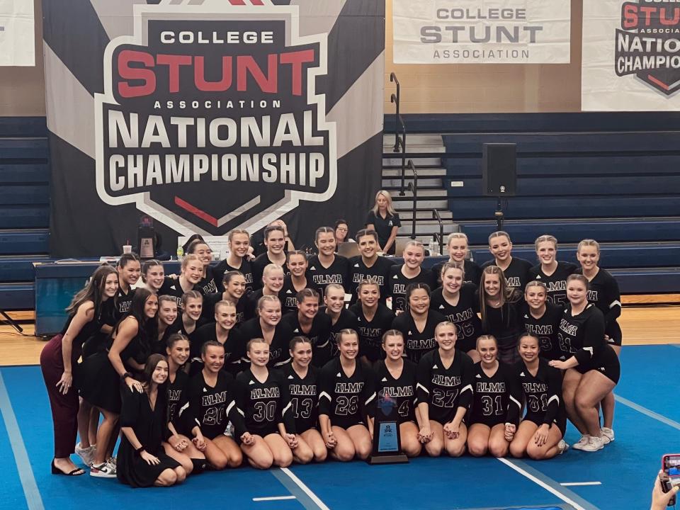 Former Gaylord cheer captain Fayth Sanom was part of the fourth consecutive national championship victories for both Alma Cheer and Alma Stunt during her freshman season.