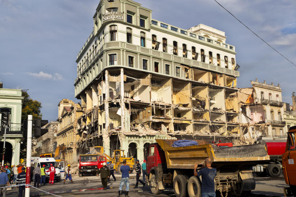 HAVANA, CUBA - MAY 6: View of the ruins of the Saratoga hotel, recently destroyed by an explosion, today May 6, 2022, in Havana, Cuba. (Photo by Yander Zamora/Anadolu Agency via Getty Images)