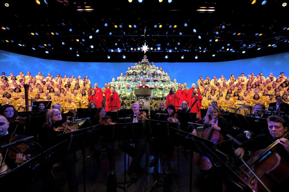 Epcot has a nightly retelling of the biblical story of Christmas, and each year has a host of celebrities come different nights to lend their voices as the narrator. This year, guests can see stars like Angela Bassett and Josh Gad accompany a choir as they recount the story of Christmas.
