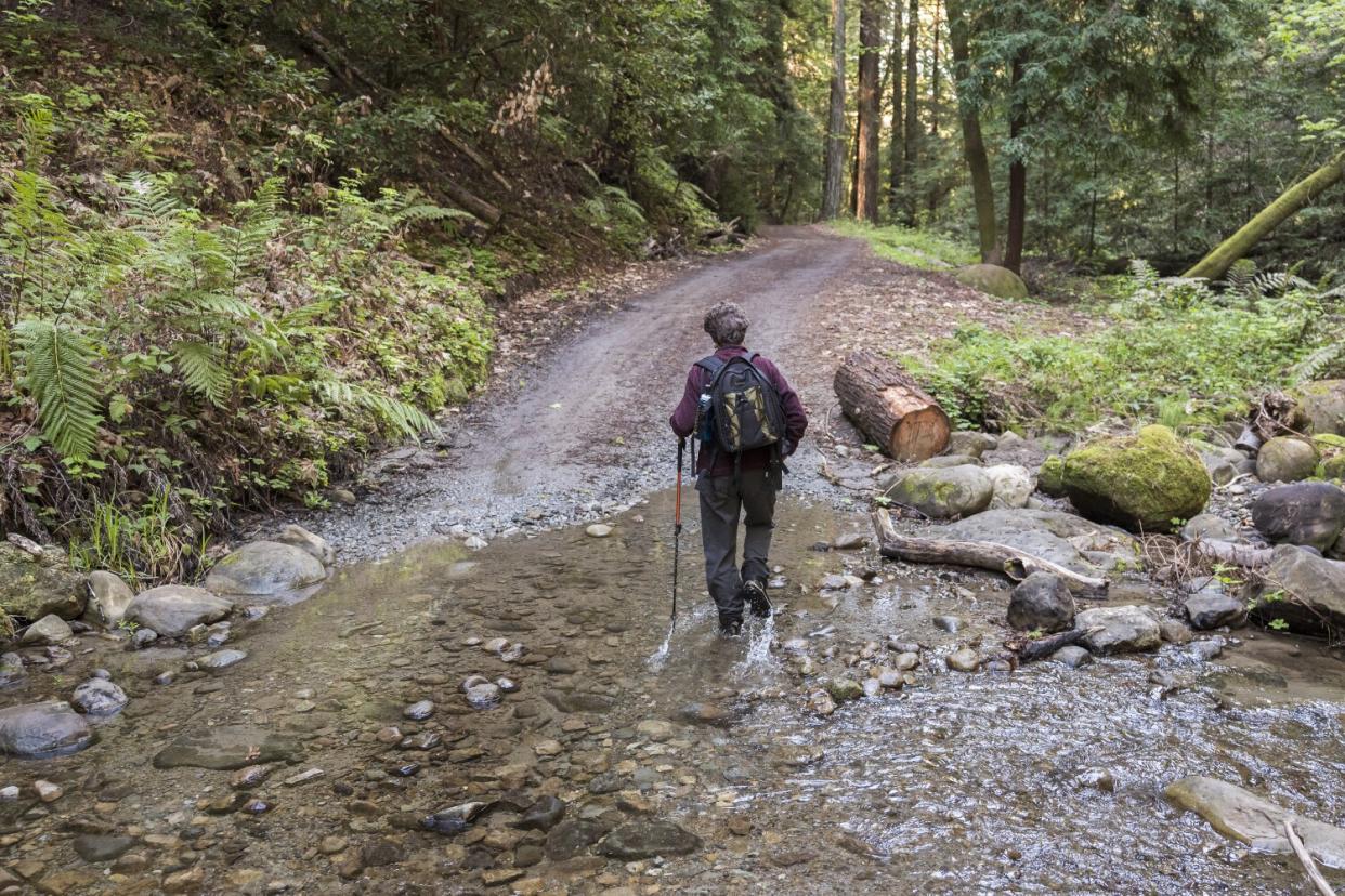 Angelica Glass on one of her ambulations. She had not previously been a hiker, and this was a new world.