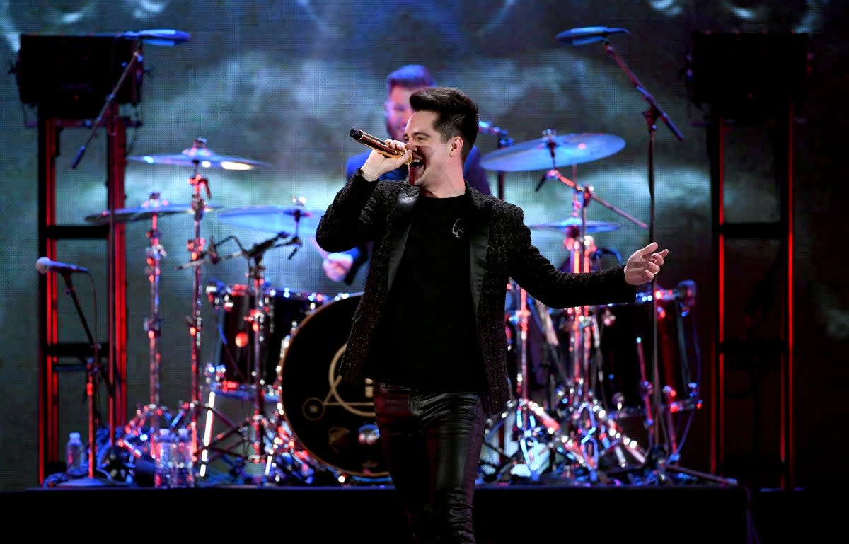  Brendon Urie of Panic! at the Disco performs onstage in 2018 (Getty Images for iHeartMedia)