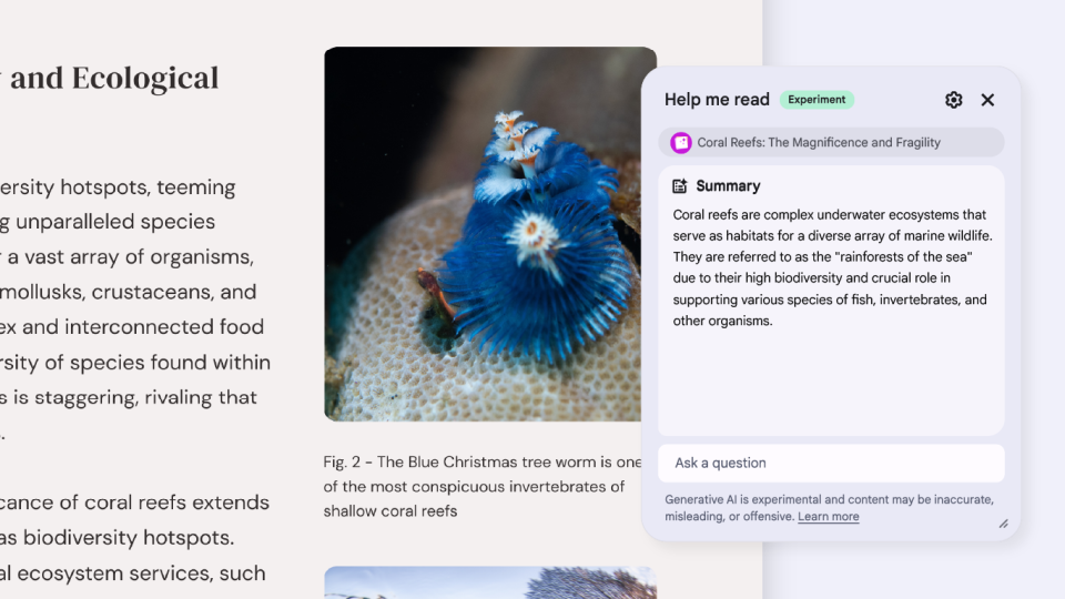 Google AI helps to read feature