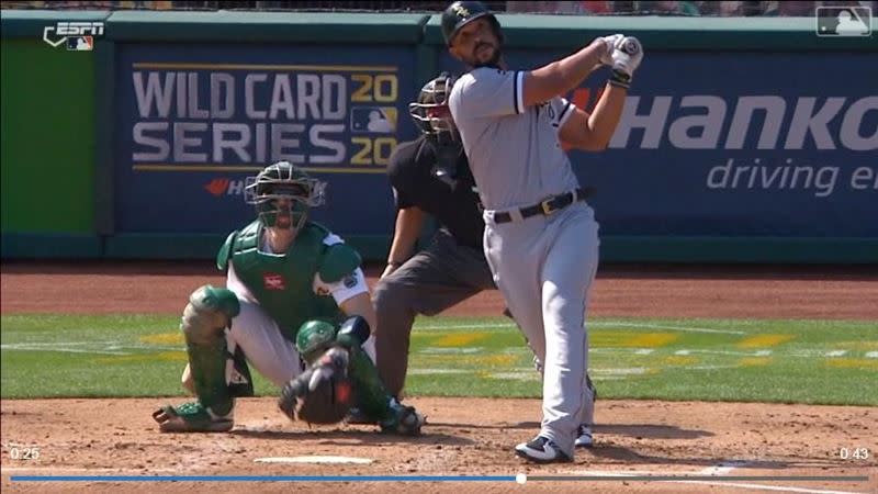 阿布瑞尤（Jose Abreu）季後賽開轟。（圖／翻攝自MLB官網）