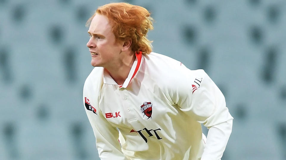 Lloyd Pope has taken a wicket on his first-class debut for South Australia. Pic: Getty