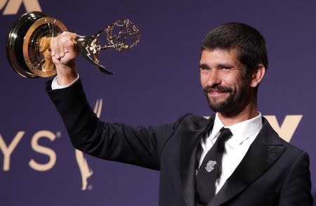 71st Primetime Emmy Awards - Photo Room – Los Angeles, California, U.S., September 22, 2019 - Ben Whishaw poses backstage with his Outstanding Supporting Actor in a Limited Series or Movie for "A Very English Scandal".