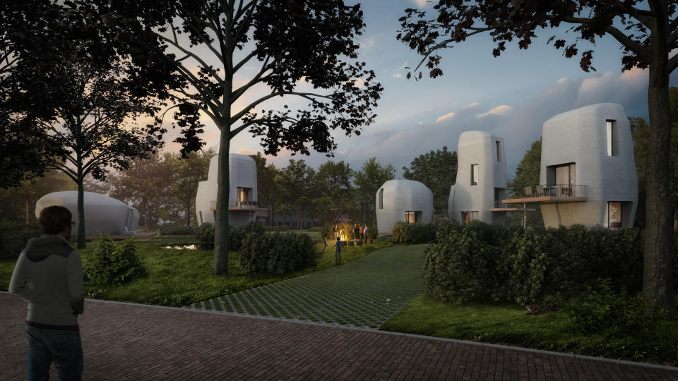 The Eindhoven houses will be rented out on the open market, but those involved in the project say the 3D-printing technique could eventually be applied to produce low-cost, environmentally friendly social housing. (Photo: Houben/Van Mierlo Architecten)