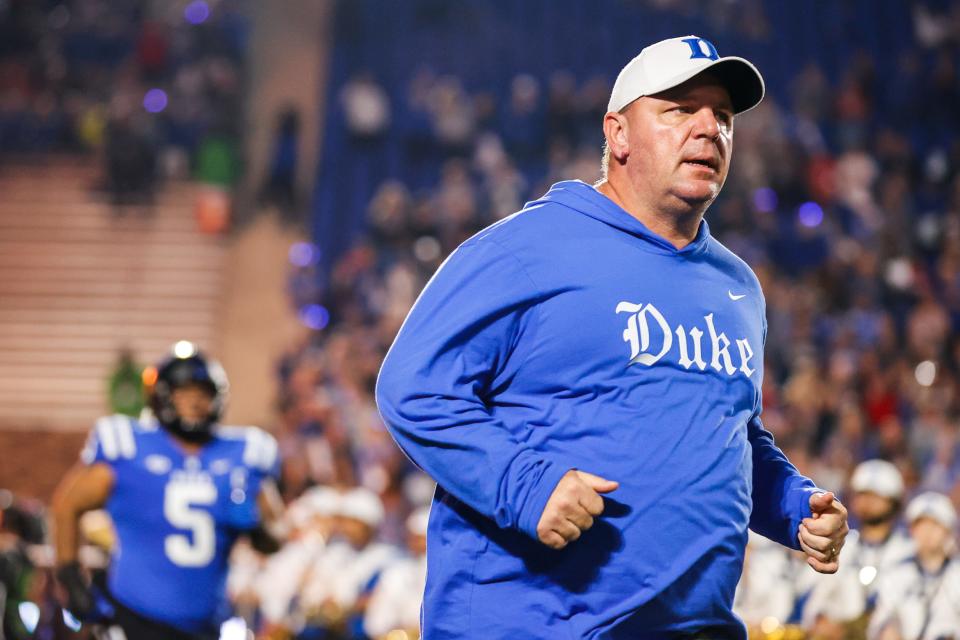 Former Duke coach Mike Elko has hit the ground running since being hired to turn around the Texas A&M program. His Duke teams won 17 games over the last two years. "I think he can get things done," said Trev Alberts, A&M's new athletic director.