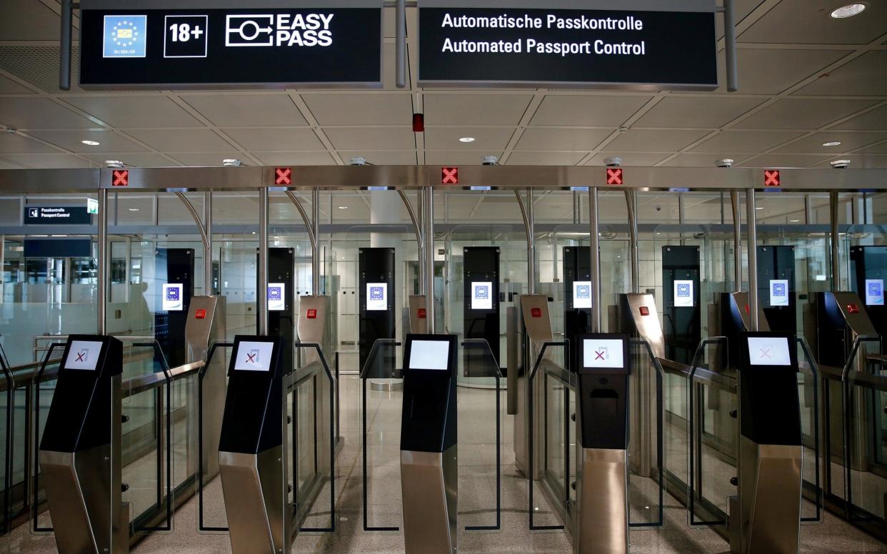 Automatic passport control counters are seen inside the new satellite facility for Munich Airport's Terminal 2 - REUTERS