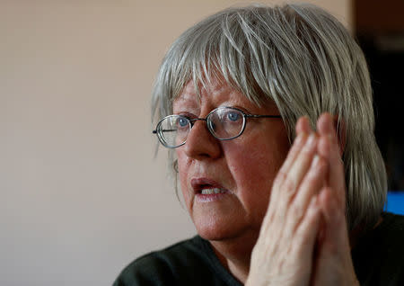 Anna Corrigan, whose two brothers died in infancy at the Tuam home before she was born, speaks during an interview with a journalist at her home in Dublin, Ireland Ireland March 8, 2017. REUTERS/Peter Nicholls