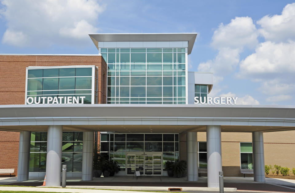 Exterior view of a medical office building dedicated to surgery