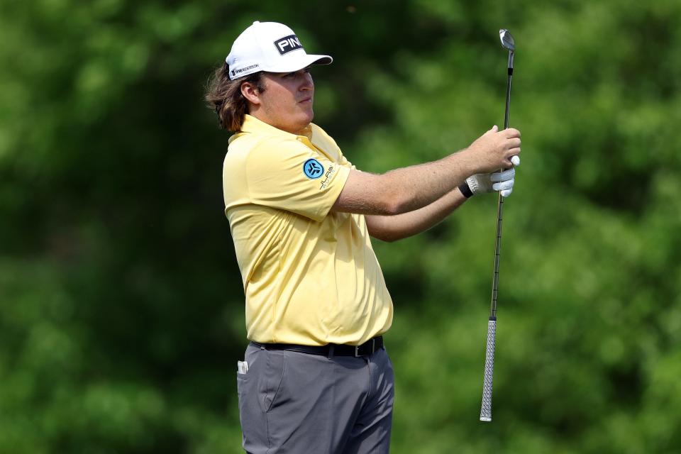 AUGUSTA, GEORGIA - APRIL 11: Neal Shipley of the United States follows a shot on the fifth hole during the first round of the 2024 Masters Tournament at Augusta National Golf Club on April 11, 2024 in Augusta, Georgia. (Photo by Warren Little/Getty Images)