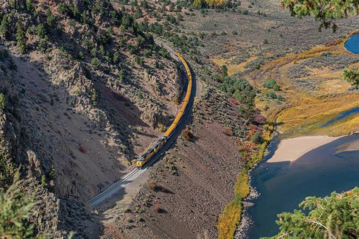 Aerial view of Rocky Mountaineer in Colorado