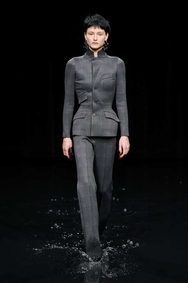 <p><strong>Balenciaga:</strong> "Tailoring has been a focus for womenswear at Ssense for a couple seasons now, and it was great to see Balenciaga introduce these tailored pieces in wetsuit-like bonded jersey."</p>