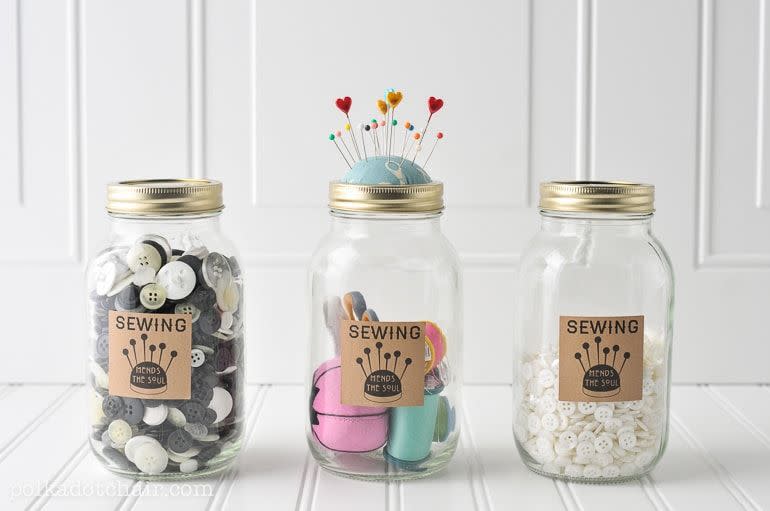 Mason Jar Sewing Kit