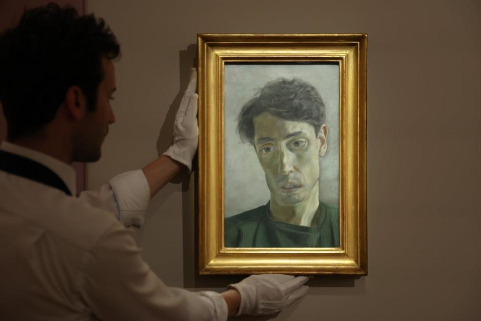 Freud’s portrait of his friend John Minton is on display (Getty Images for Sotheby's)