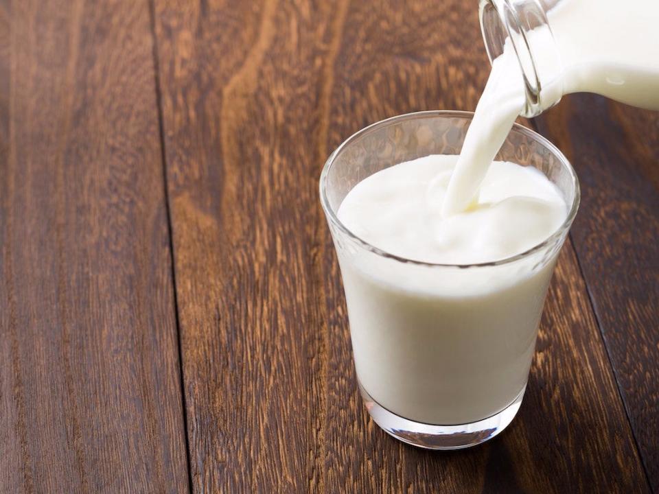 Pouring milk into glass