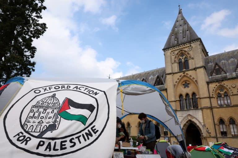 Oxford is one of about a dozen UK universities where pro-Palestinian student camps have been set up (Adrian DENNIS)