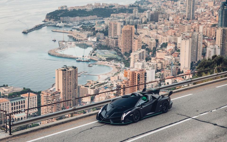 <p>The Veneno and Veneno Roadster were ultra-low production supercars built by Lamborghini a few years back, sporting some extreme aero design and a 750-horsepower version of the Aventador's V-12 engine. <a href="https://www.roadandtrack.com/car-culture/a30779310/2015-lamborghini-veneno-roadster-for-sale/" rel="nofollow noopener" target="_blank" data-ylk="slk:This one;elm:context_link;itc:0;sec:content-canvas" class="link ">This one</a> recently popped up for sale at auction with a $6 million estimate. </p>