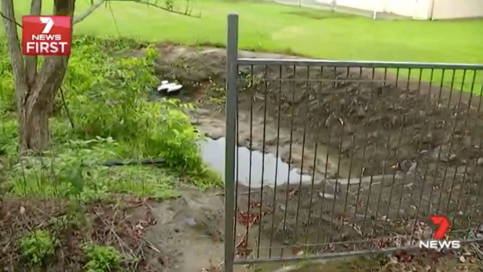 The croc disappeared into this drain, and hasn't been seen since. Source: 7 News