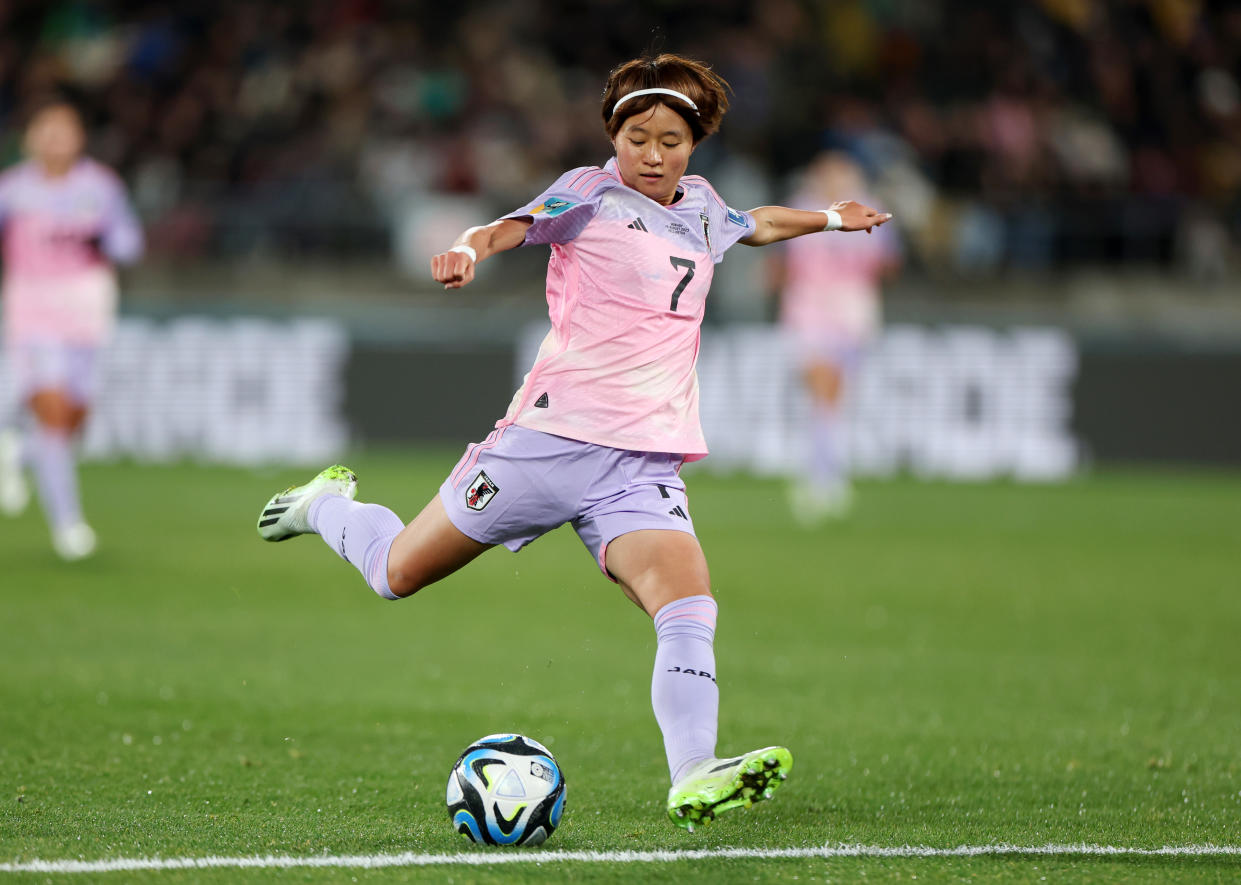 WELLINGTON, NEW ZEALAND - AUGUST 05: Hinata Miyazawa of Japan  during the FIFA Women's World Cup Australia & New Zealand 2023 Round of 16 match between Japan and Norway at Wellington Regional Stadium on August 05, 2023 in Wellington, New Zealand. (Photo by Catherine Ivill/Getty Images)