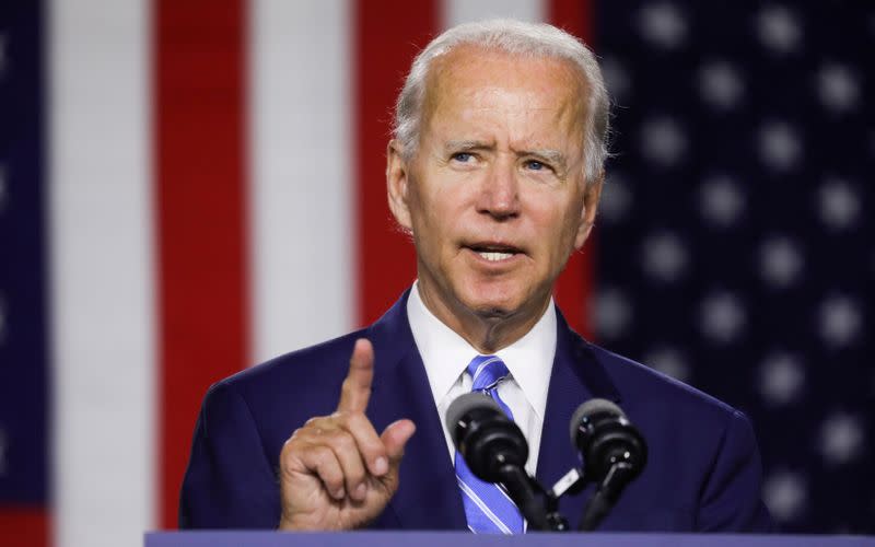 FILE PHOTO: Democratic U.S. presidential candidate Biden speaks at campaign event in Wilmington, Delaware