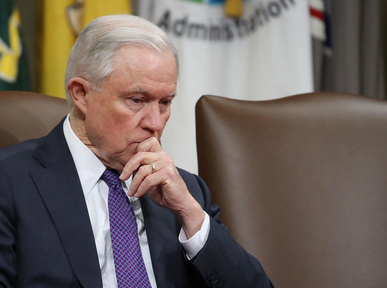 Attorney General Jeff Sessions at the Justice Department in October. (Photo: Mark Wilson/Getty Images)