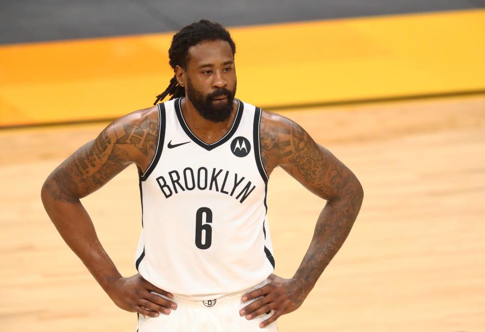 DeAndre Jordan averaged 7.9 points and 8.7 rebounds in two seasons with the Nets.