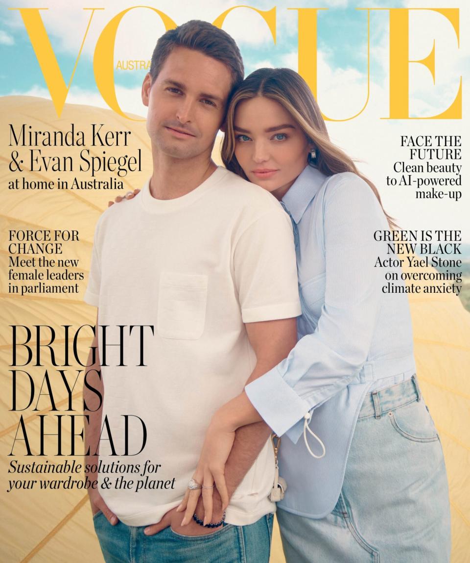 Miranda Kerr Says She 'Always Dreamed' of Having Three Boys But Considers Another Baby: 'I'm Open'. Isaac Brown/Vogue Evan Spiegel