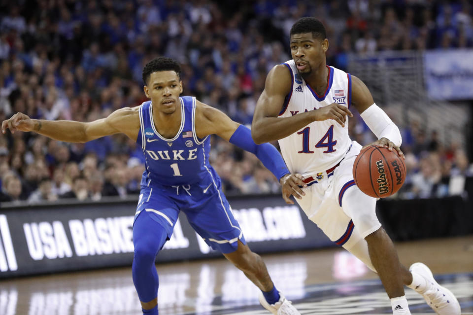 Kansas’ Malik Newman plans to declare for the NBA draft after a Final Four run this season. (AP)
