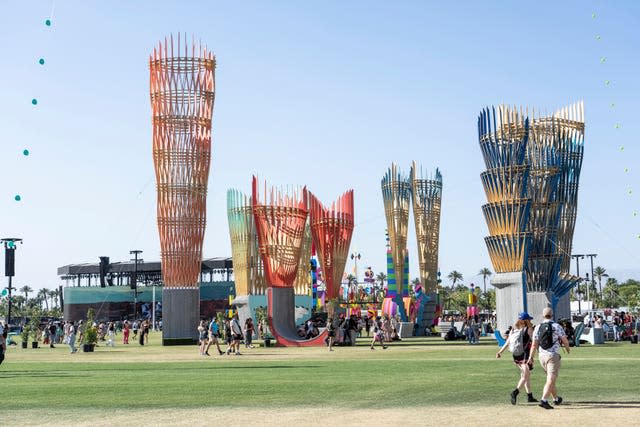 Festivalgoers during the first weekend of the Coachella Valley Music and Arts Festival at the Empire Polo Club in Indio, California