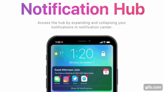 A concept of what notifications could look like in iOS 12.