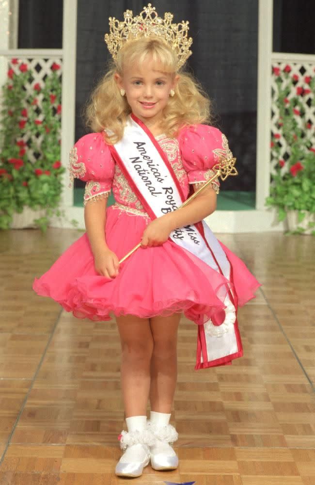 JonBenet’s bludgeoned and strangled body was found in the basement of their home on Boxing Day, 1996.