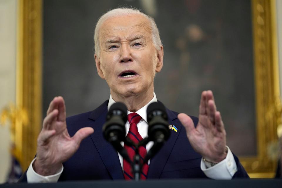 Joe Biden speaks at the White House (AP)