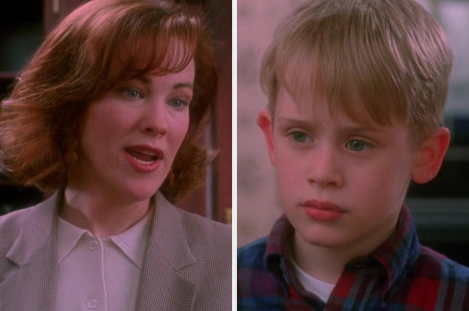 Catherine O'Hara and Macaulay Culkin in "Home Alone"