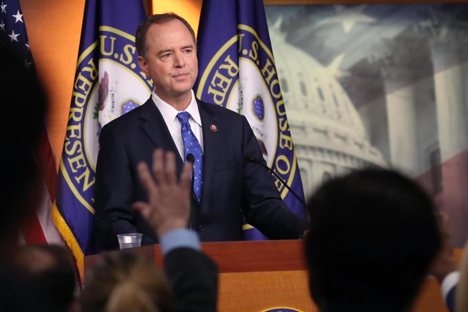 Adam Schiff was the focus of a Trump Twitter storm over impeachment proceedings (Getty Images)