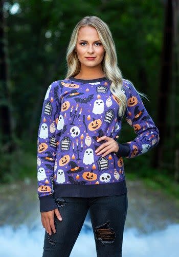 2) Halloween Mischief Adult Halloween Sweater